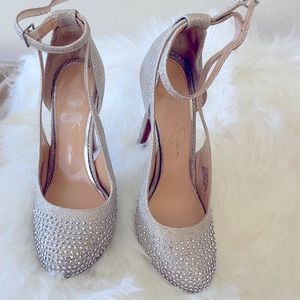 Jessica Simpson round toe sequin high heels